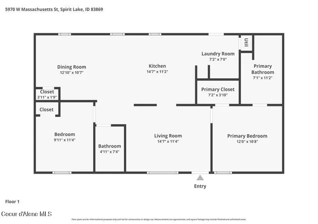 Homes for sale in Spirit Lake, ID | 5970 W Massachusetts St, Spirit Lake, ID 83869 | MLS# 26-6342