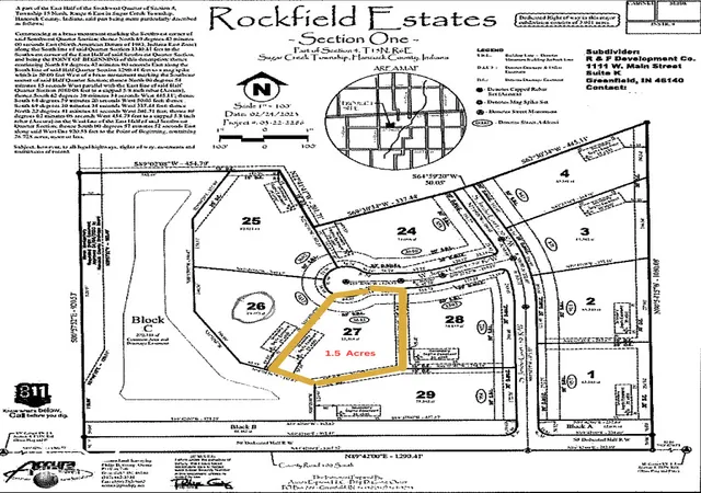 Photo 3 of Land for sale at Lot 27 Rockfield Ests, Greenfield, IN 46140 | MLS# 22073981 | Listing updated on 2025-12-10