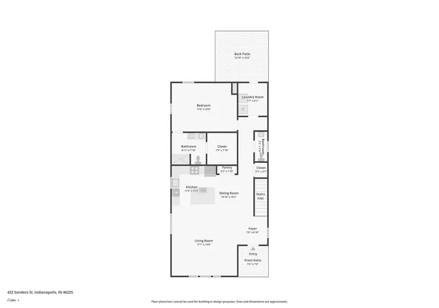 Photo 49 of Single family home for sale at 422 Sanders St, Indianapolis, IN 46225 | MLS# 22074432 | Listing updated on 2026-09-02
