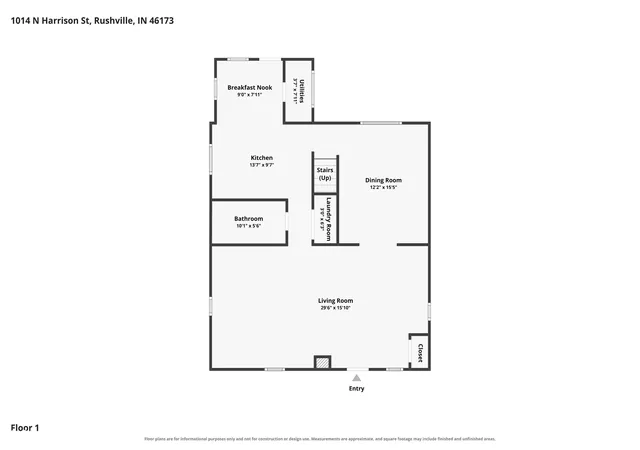 Photo 3 of Single family home for sale at 1014 N Harrison St, Rushville, IN 46173 | MLS# 22116541 | Listing updated on 2026-08-19