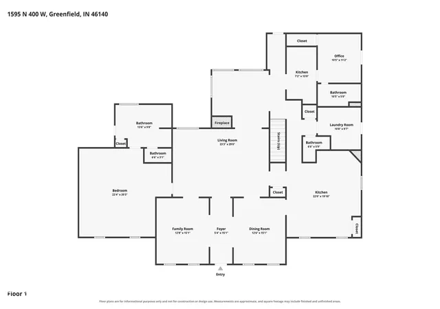 Photo 3 of Single family home for sale at 1595 N 400 West, Greenfield, IN 46140 | MLS# 22117017 | Listing updated on 2026-10-05