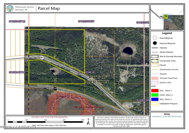 Photo 2 of Land for sale at 21350 W Parks Hwy, Houston, AK 99694 | MLS# 26-4231 | Listing updated on 2026-05-01