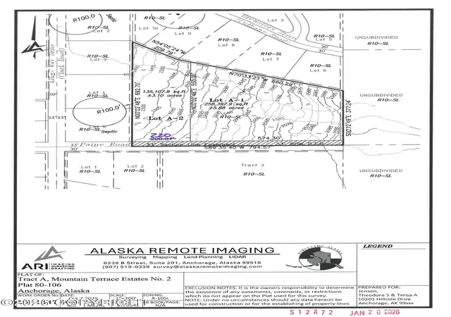 Homes for sale in Anchorage, AK | Lot A 2 Mountain Terr Est #2 Lot A 2 Rd, Anchorage, AK 99516 | MLS# 26-8162