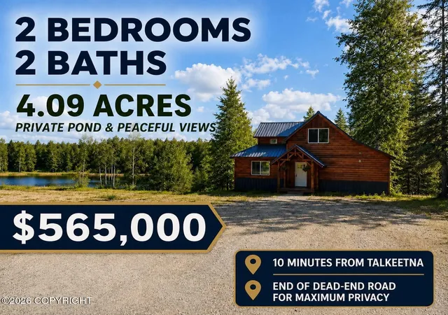 Photo 1 of Single family home for sale at 25465 S Wolf Trak Rd, Talkeetna, AK 99676 | MLS# 26-8557 | Listing updated on 2026-08-18
