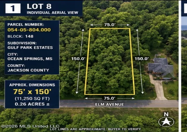 Photo 4 of Land for sale at Elm Ave, Ocean Springs, MS 39564 | MLS# 4098923 | Listing updated on 2026-06-21
