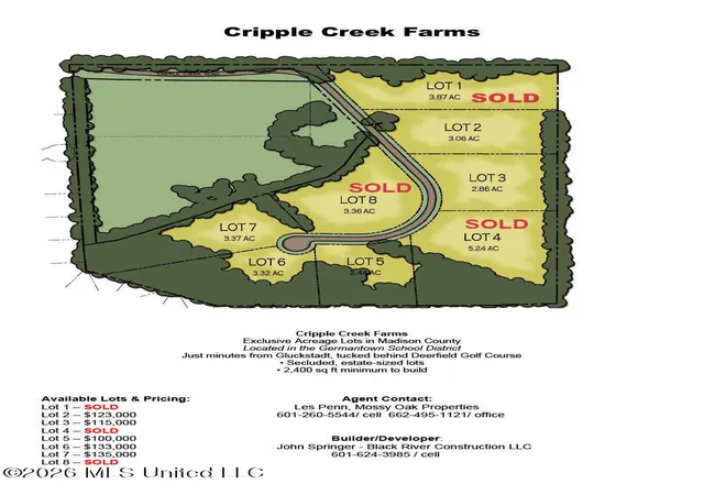 Photo 2 of Land for sale at 00 Cripple Crk Rd, Canton, MS 39046 | MLS# 4143622 | Listing updated on 2026-06-19