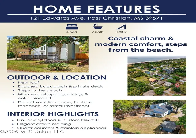 Homes for sale in Pass Christian, MS | 121 Edwards Dr, Pass Christian, MS 39571 | MLS# 4144140