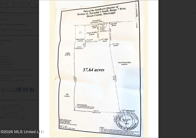Photo 3 of Land for sale at 2169 Slocum Rd, Hernando, MS 38632 | MLS# 4151428 | Listing updated on 2026-07-01