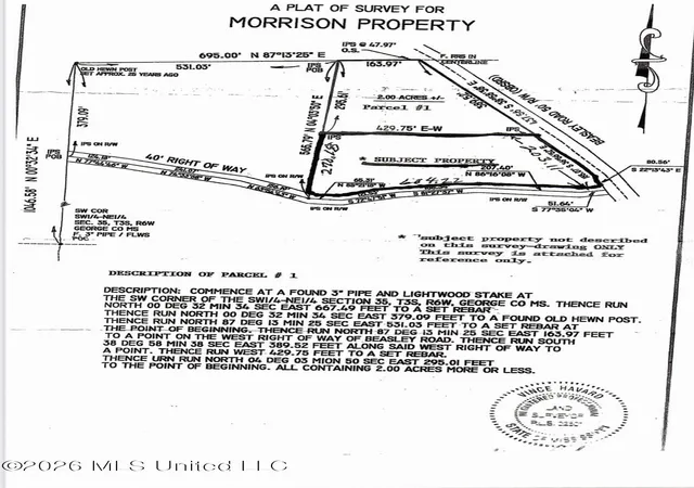 Homes for sale in Lucedale, MS | 288ac Morrison Dr, Lucedale, MS 39452 | MLS# 4151652