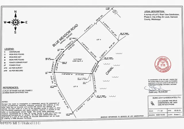 Photo 2 of Land for sale at Blue Meadow, Bay Saint Louis, MS 39520 | MLS# 4151764 | Listing updated on 2026-06-05