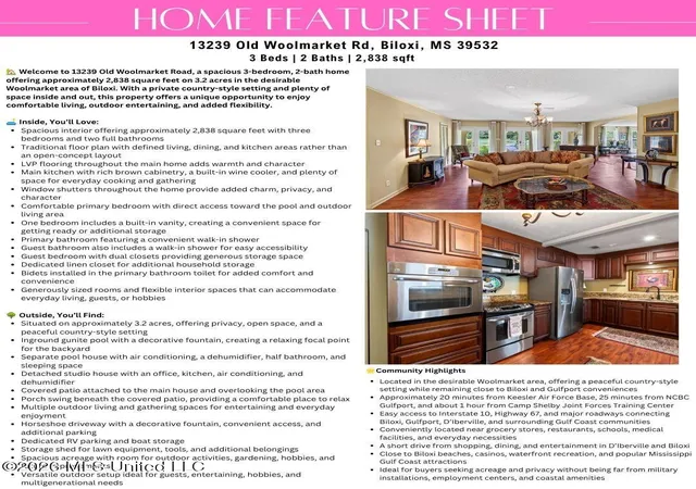 Photo 2 of Single family home for sale at 13239 Old Woolmarket Rd, Biloxi, MS 39532 | MLS# 4156137 | Listing updated on 2026-09-03