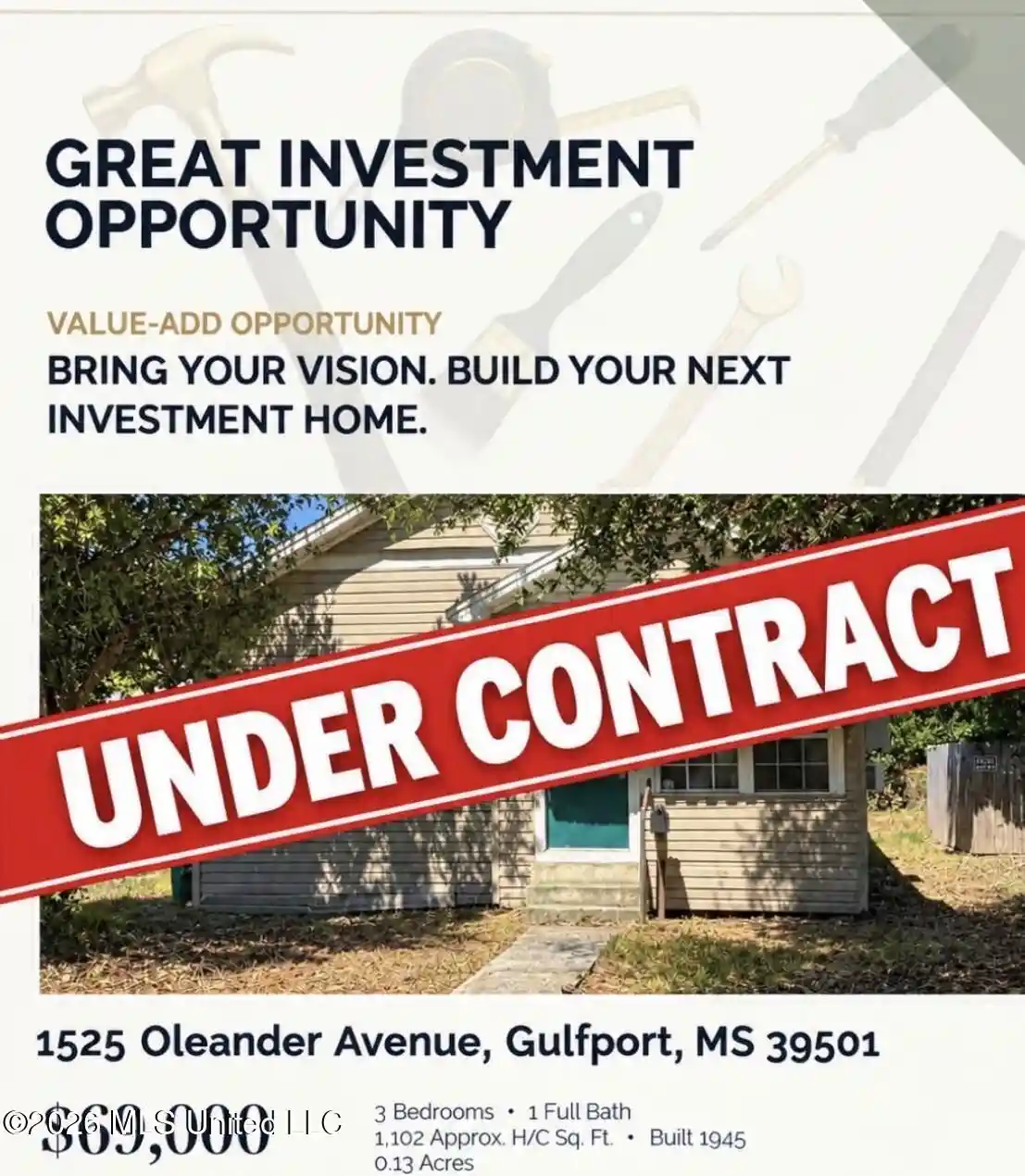 Photo 1 of Sale Pending at 1525 Oleander Ave, Gulfport, MS 39501 | MLS# 4158218 | Listing updated on 2026-10-21