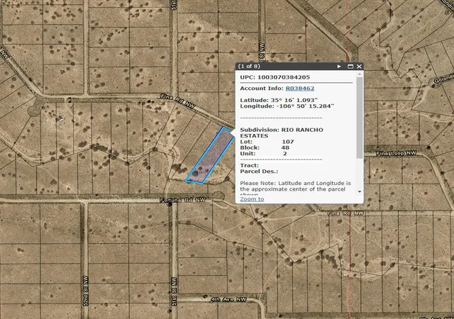1st image of 000 Fina Rd Nw, Rio Rancho, NM 87124 | MLS# 1078104