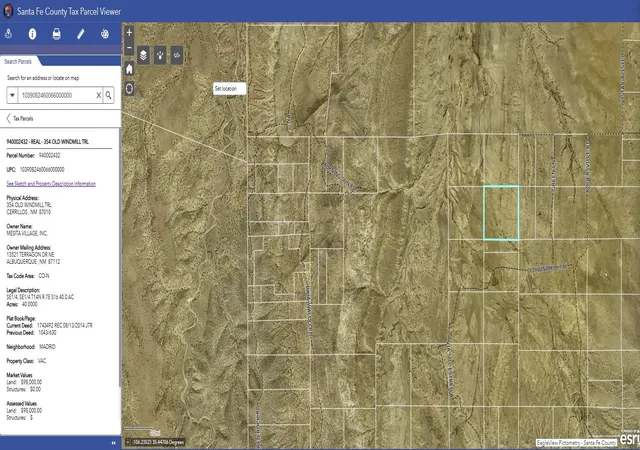 Photo 2 of Land for sale at 354 Old Windmill Trl, Cerrillos, NM 87010 | MLS# 1087377 | Listing updated on 2026-08-25