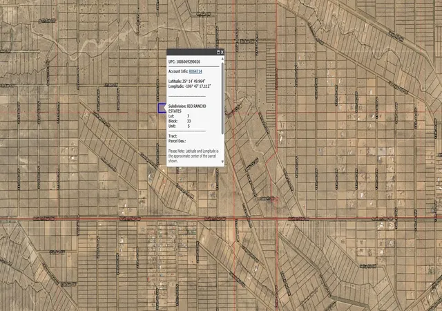 Photo 1 of Land for sale at 26th U5 B33 L7 St Sw #5, Rio Rancho, NM 87124 | MLS# 1106939 | Listing updated on 2026-07-21