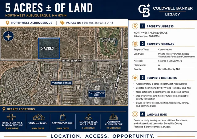 2nd image of 5 Acres Northwest, Albuquerque, NM 87114 | MLS# 1107993