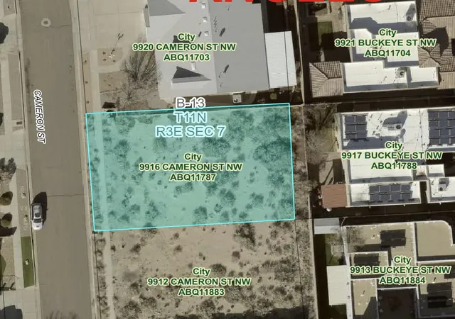 Photo 2 of Land for sale at 9916 Cameron St Nw, Albuquerque, NM 87114 | MLS# 1111782 | Listing updated on 2026-10-02