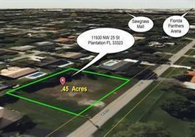 Photo 1 of Land for sale at 11930 Nw 25th Street, Plantation, FL 33323 | MLS# B26011366 | Listing updated on 2026-09-28