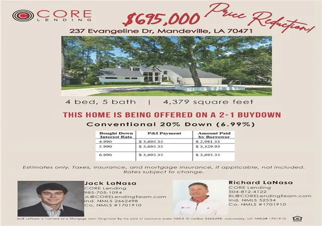 Photo 2 of Single family home for sale at 237 Evangeline Dr, Mandeville, LA 70471 | MLS# 2559999 | Listing updated on 2026-09-17