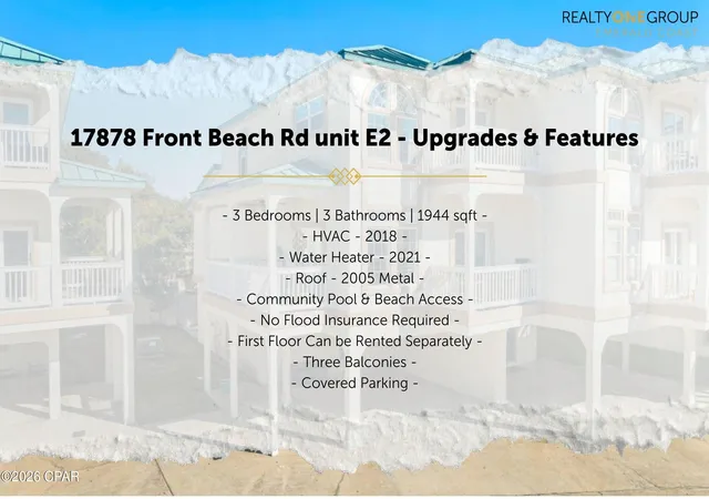 Photo 1 of Townhouse for sale at 17878 Front Beach Rd #2, Panama City Beach, FL 32413 | MLS# 785949 | Listing updated on 2026-08-04