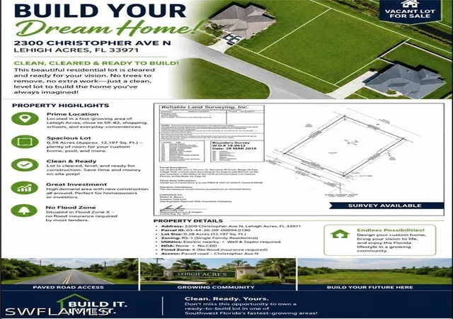 Photo 3 of Land for sale at 2300 Christopher Ave N, Lehigh Acres, FL 33971 | MLS# 226032185 | Listing updated on 2026-09-07