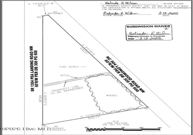 Photo 2 of Land for sale at 1940001801 Pea Landing Rd Nw, Ash, NC 28420 | MLS# 100601762 | Listing updated on 2026-09-15