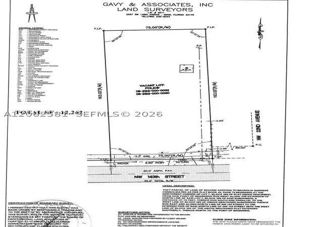 Photo 1 of Land for sale at 2203 Northwest 143, Opa Locka, FL 33054 | MLS# A12062581 | Listing updated on 2026-09-10