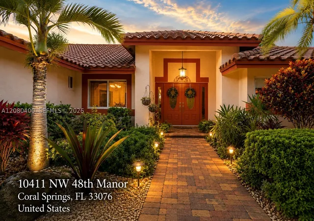 Photo 1 of Single family home for sale at 10411 Nw 48th Mnr, Coral Springs, FL 33076 | MLS# A12080400 | Listing updated on 2026-09-05