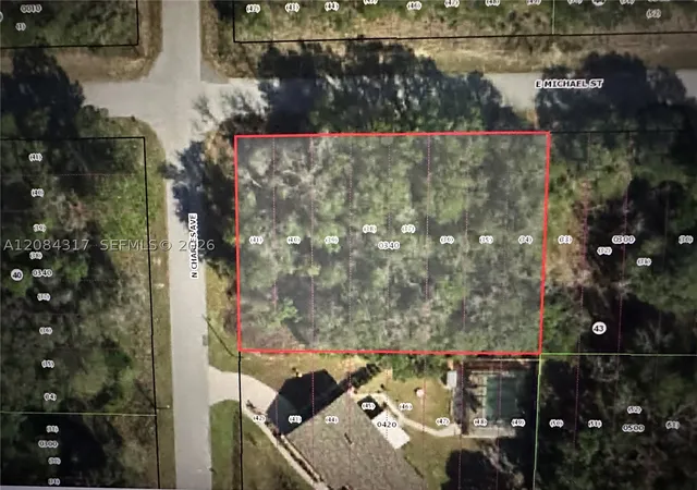 Photo 1 of Land for sale at 3026 E Michael St, Inverness, FL 34453 | MLS# A12084317 | Listing updated on 2026-09-08