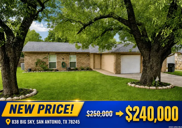 Photo 1 of Single family home for sale at 838 Big Sky Dr, San Antonio, TX 78245 | MLS# 1999166 | Listing updated on 2026-09-08