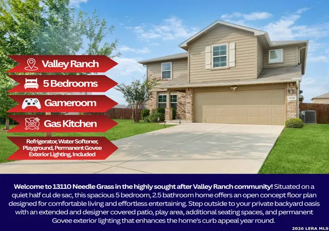 Photo 1 of Single family home for sale at 13110 Needle Grass, San Antonio, TX 78254 | MLS# 2006602 | Listing updated on 2026-09-17