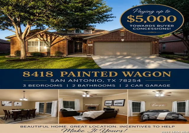 Photo 1 of Single family home for sale at 8418 Painted Wagon, San Antonio, TX 78254 | MLS# 2008969 | Listing updated on 2026-09-14