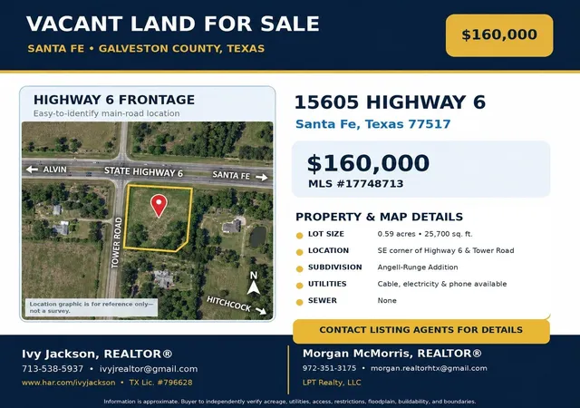 Photo 1 of Land for sale at 15605 Highway 6, Santa Fe, TX 77517 | MLS# 17748713 | Listing updated on 2026-09-08