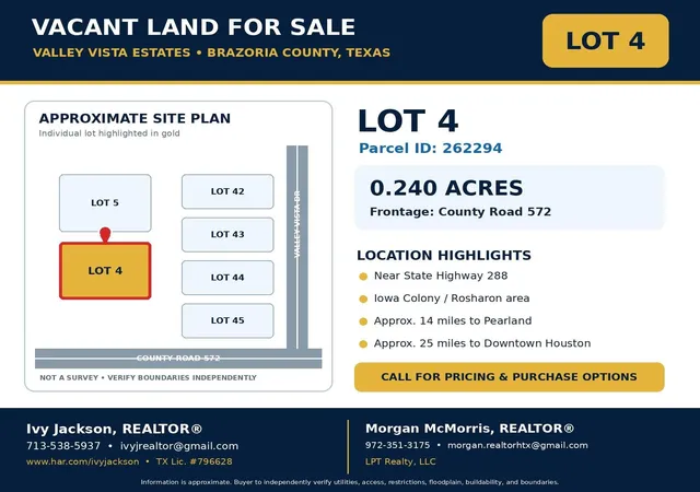 Photo 1 of Land for sale at 262294 County Rd 572, Rosharon, TX 77584 | MLS# 69865699 | Listing updated on 2026-09-08