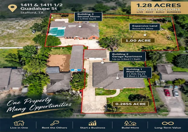 Photo 2 of Single family home for sale at 1411 Guadalupe, Stafford, TX 77477 | MLS# 11052778 | Listing updated on 2026-10-08