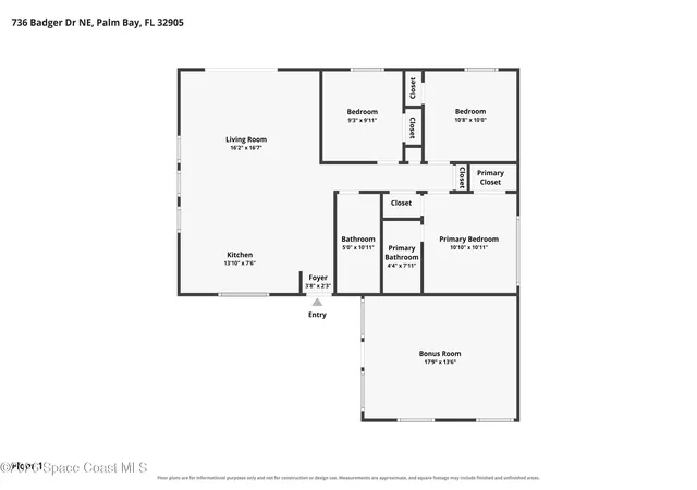 Photo 3 of Sale Pending at 736 Badger Dr NE, Palm Bay, FL 32905 | MLS# 1086589 | Listing updated on 2026-09-04
