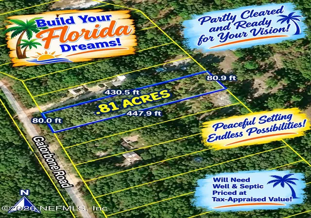 Photo 4 of Land for sale at 7043 Gatorbone Rd, Keystone Heights, FL 32656 | MLS# 2165567 | Listing updated on 2026-09-19