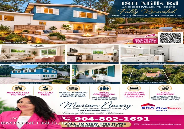 Photo 1 of Single family home for sale at 1811 Mills Rd, Jacksonville, FL 32216 | MLS# 2167129 | Listing updated on 2026-10-29
