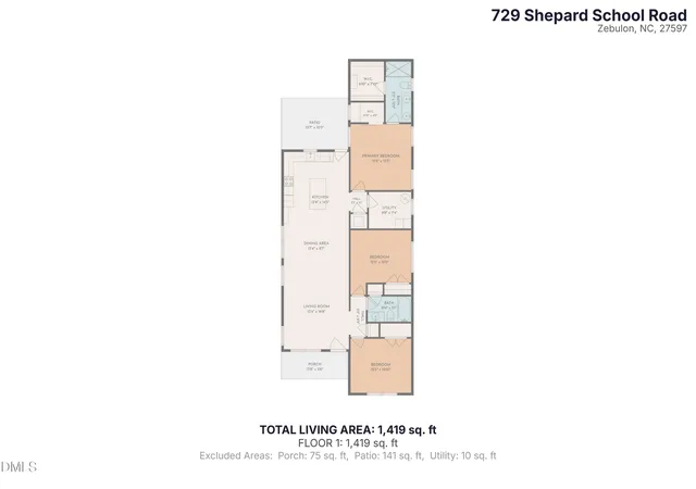 Photo 2 of Single family home for sale at 729 Shepard School Rd, Zebulon, NC 27597 | MLS# 10184435 | Listing updated on 2026-10-01