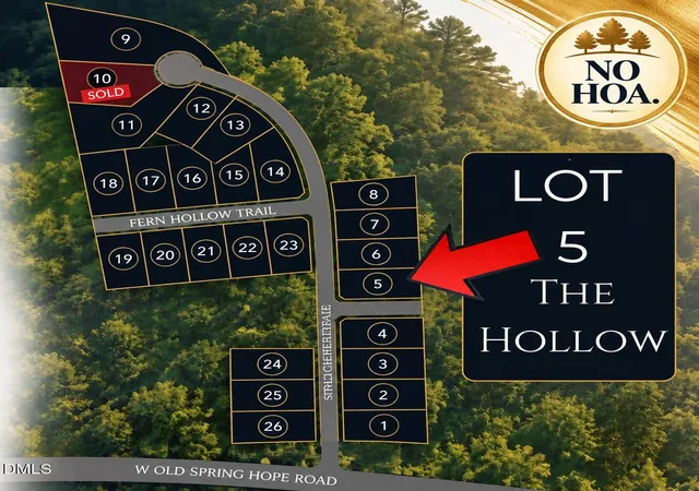 Photo 1 of Land for sale at Lot 5 Hope Crk Trl, Spring Hope, NC 27882 | MLS# 10191615 | Listing updated on 2026-09-10