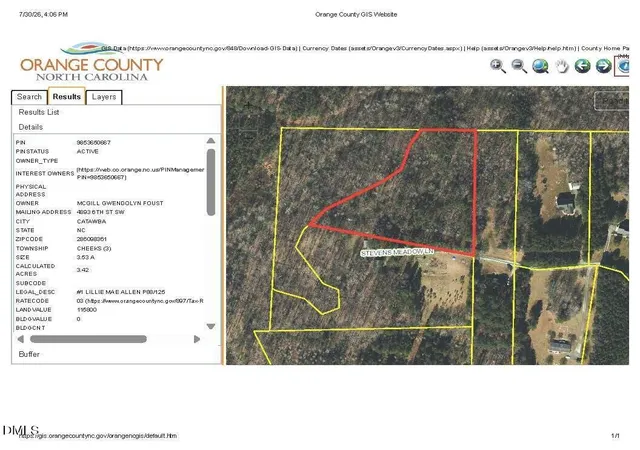 Photo 2 of Land for sale at 2315 Stevens Meadow Ln, Hillsborough, NC 27278 | MLS# 10192237 | Listing updated on 2026-09-11