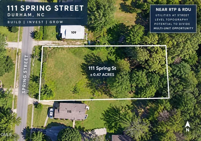 Photo 1 of Land for sale at 111 Spring St, Durham, NC 27703 | MLS# 10193283 | Listing updated on 2026-10-01