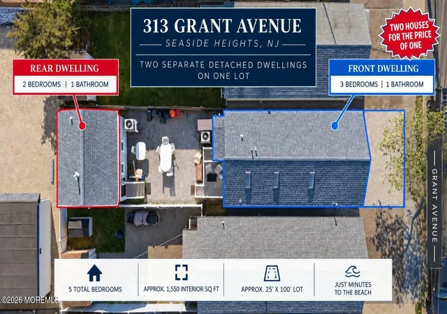Photo 1 of Multi family home for sale at 313 Grant Ave, Seaside Heights, NJ 08751 | MLS# 22629643 | Listing updated on 2026-10-04