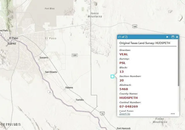 Photo 2 of Land for sale at Tbd, Sierra Blanca, TX 79851 | MLS# 951581 | Listing updated on 2026-09-22
