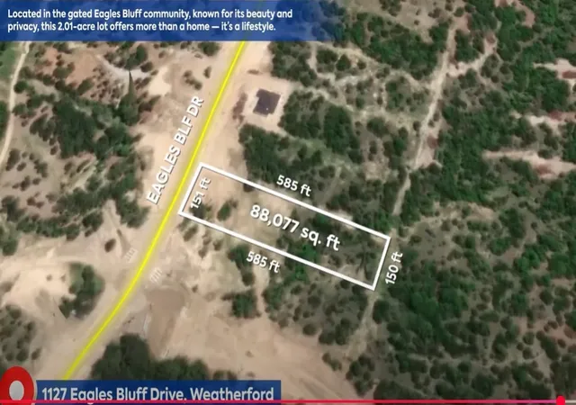 Photo 1 of Land for sale at 1127 Eagles Bluff Dr, Weatherford, TX 76087 | MLS# 21046529 | Listing updated on 2026-09-18