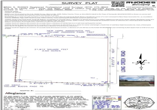 Photo 3 of Land for sale at 537 Long Creek Rd, Sunnyvale, TX 75182 | MLS# 21321978 | Listing updated on 2026-09-12