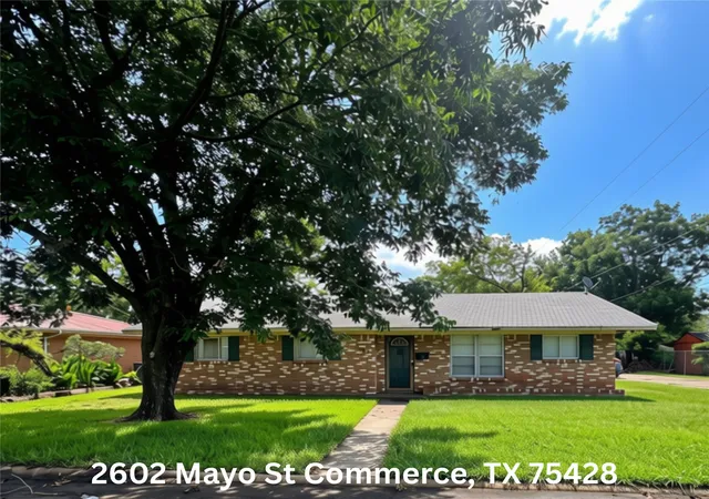 Photo 1 of Single family home for sale at 2602 Mayo St, Commerce, TX 75428 | MLS# 21348843 | Listing updated on 2026-09-10