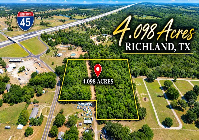 Photo 1 of Land for sale at 4098 Acres Main St, Richland, TX 76681 | MLS# 21376299 | Listing updated on 2026-09-14