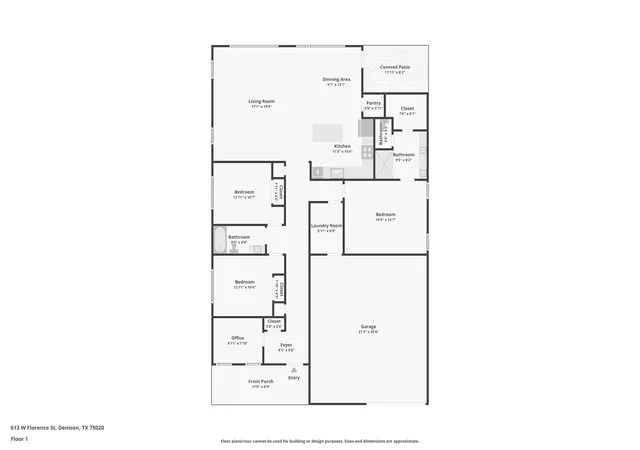 Photo 2 of Single family home for sale at 613 W Florence St, Denison, TX 75020 | MLS# 21373625 | Listing updated on 2026-10-05