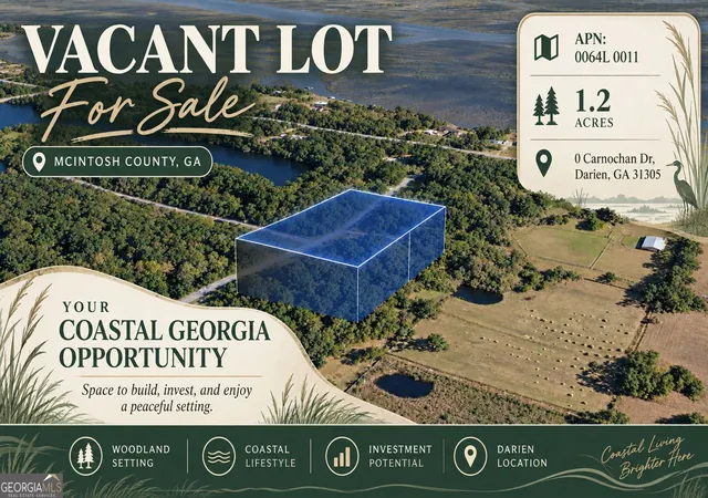 Photo 1 of Land for sale at 0 Carnochan Dr, Darien, GA 31305 | MLS# 10815106 | Listing updated on 2026-10-01